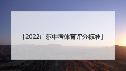 2022广东中考体育评分标准